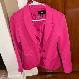 H&M Women's Bright Pink Fitted Blazer